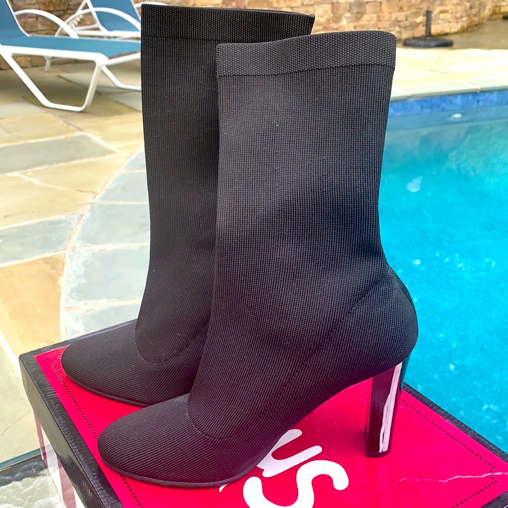New Circus Sam Edelman Black and White Sock boots